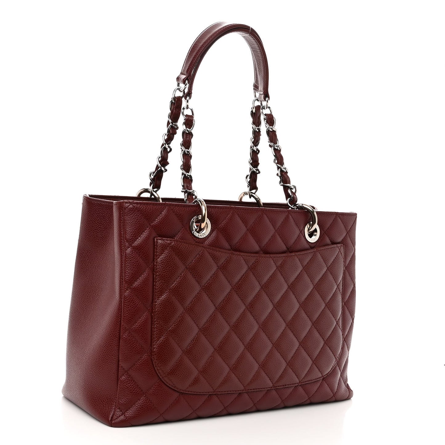 Caviar Quilted Grand Shopping Tote GST Dark Burgundy