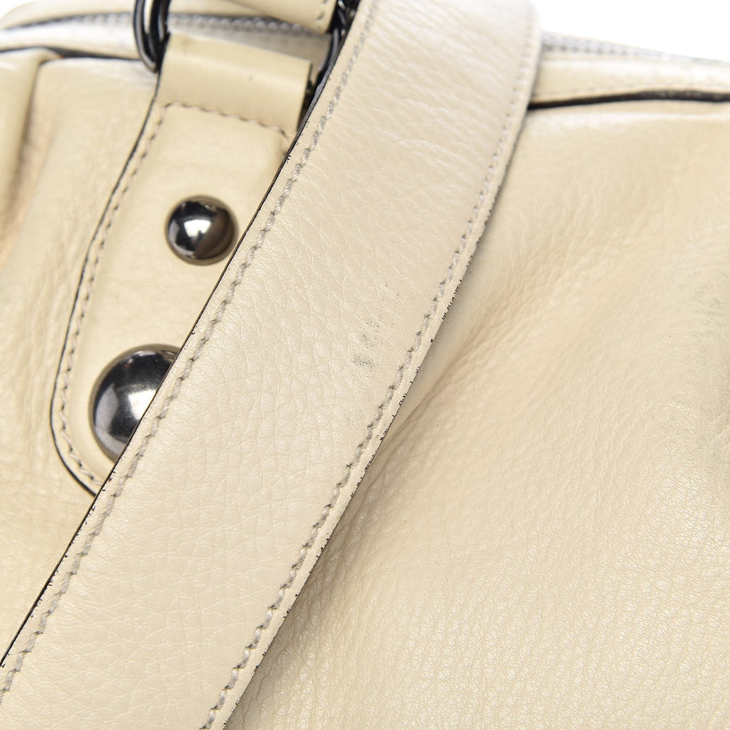 Calfskin Medium Icon Bit Boston Off White