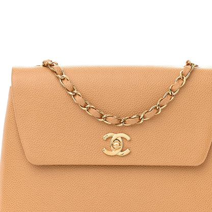 Chanel Caviar Flap Shoulder Bag Beige 8 of 12