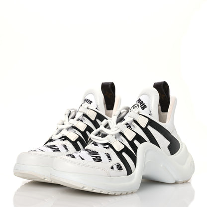 Louis Vuitton X FORNASETTI Calfskin Technical Nylon LV Archlight Sneaker 37 Black 3 of 12