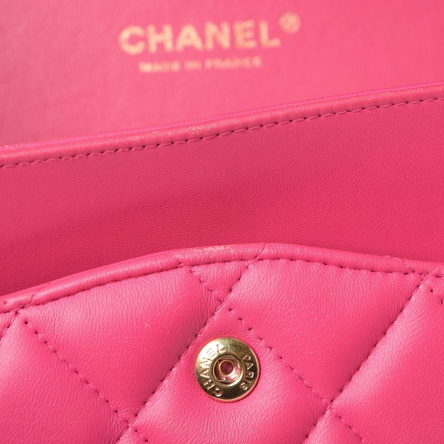 Chanel Lambskin Quilted Jumbo Double Flap Dark Pink 27 of 27