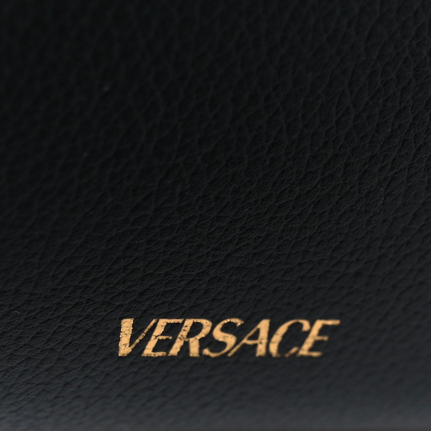 Grained Calfskin Small La Medusa Top Handle Bag Black