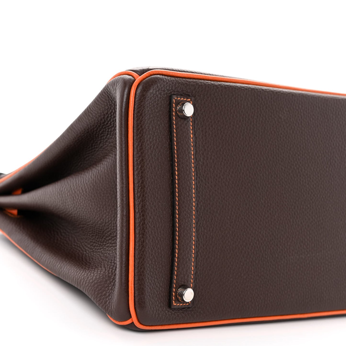 Togo Bi Color Horseshoe Birkin 35 Chocolate Orange
