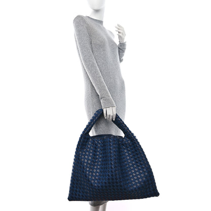 Bottega Veneta Denim Calfskin Intrecciato Large Hop Abyss Indigo 2 of 9