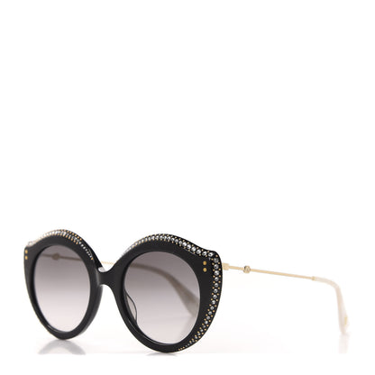 Gucci Metal Crystal Cat Eye Sunglasses GG0214S Sunglasses Black 1 of 7