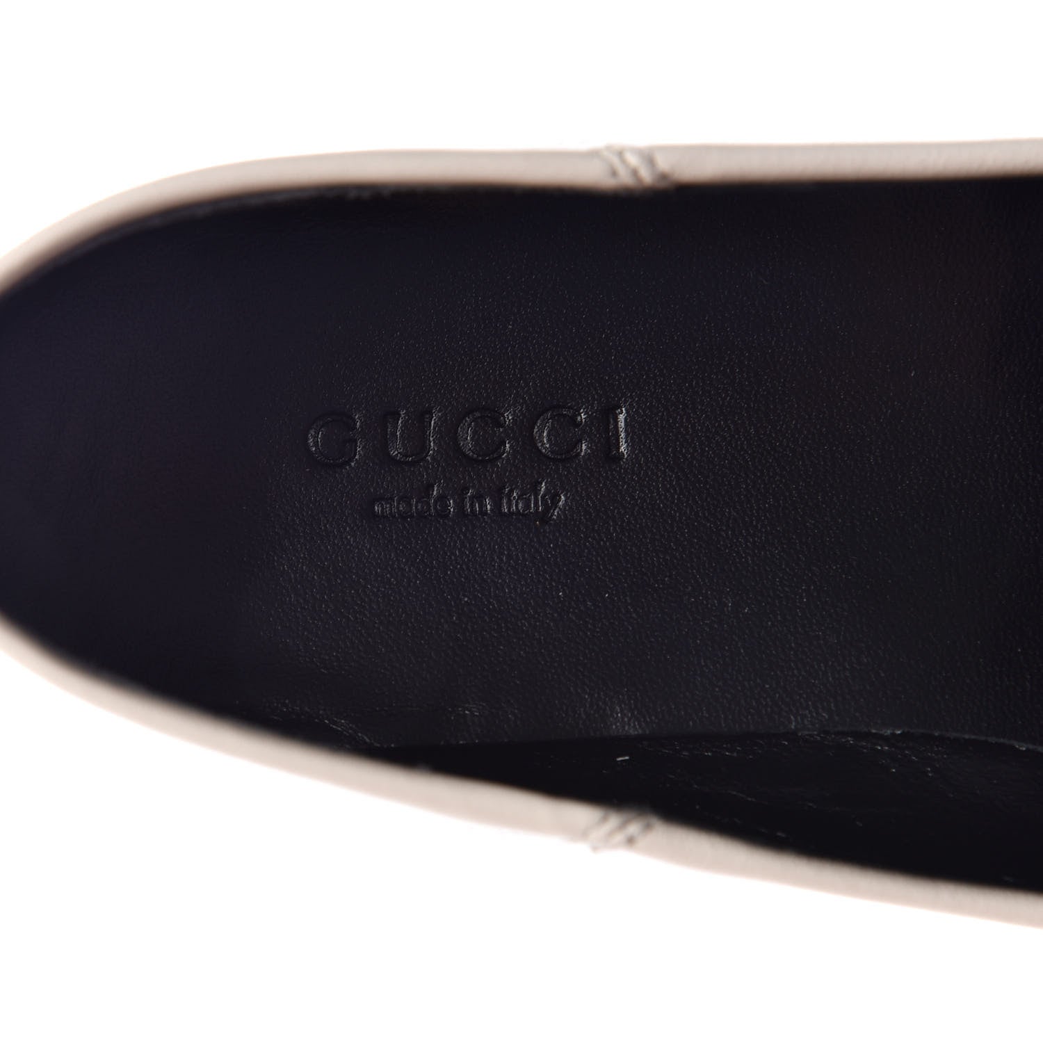 Gucci Lambskin Womens Brixton Horsebit Loafers 37 Mystic White 9 of 11