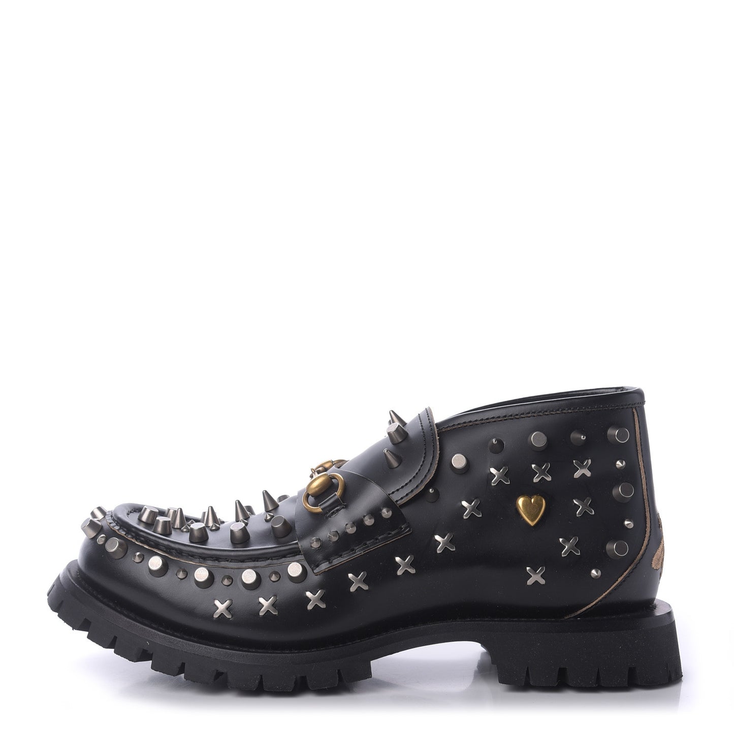 Cordovan Lux Studded Mens Harald Horsebit Ankle Boots 10 Black