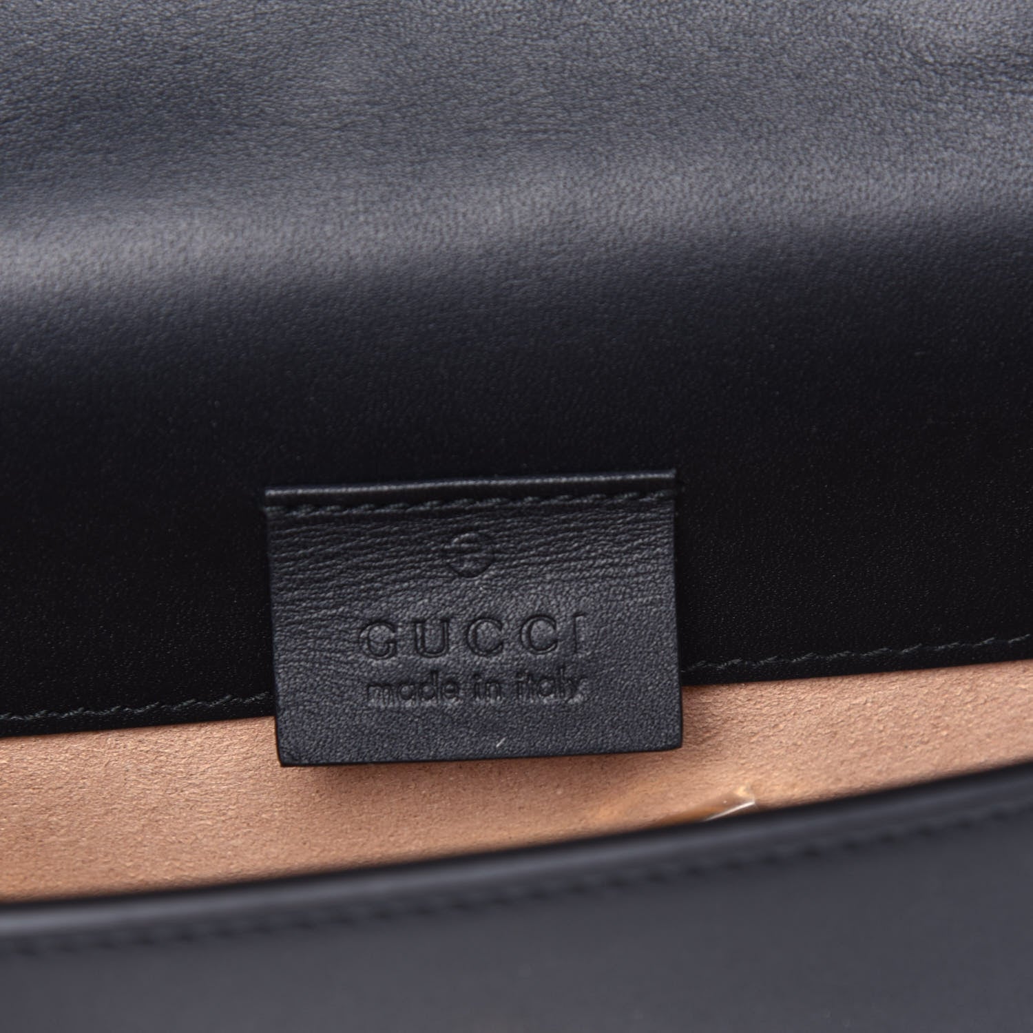 Gucci Calfskin Super Mini Sylvie Chain Shoulder Bag Black 6 of 9