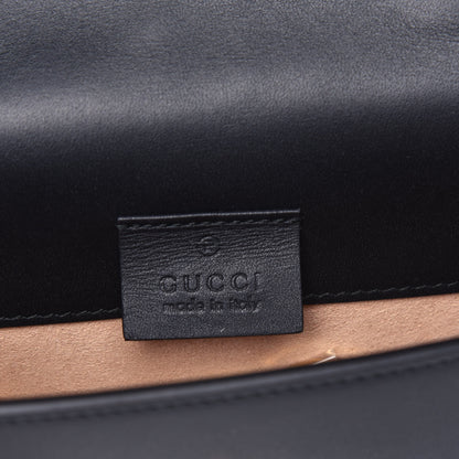 Gucci Calfskin Super Mini Sylvie Chain Shoulder Bag Black 6 of 9
