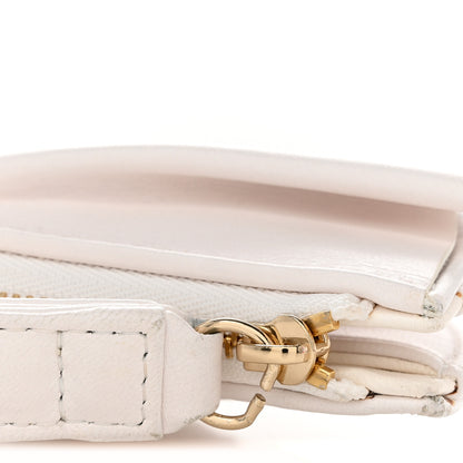 Chanel Lambskin Quilted Wave Clutch White 12 of 13