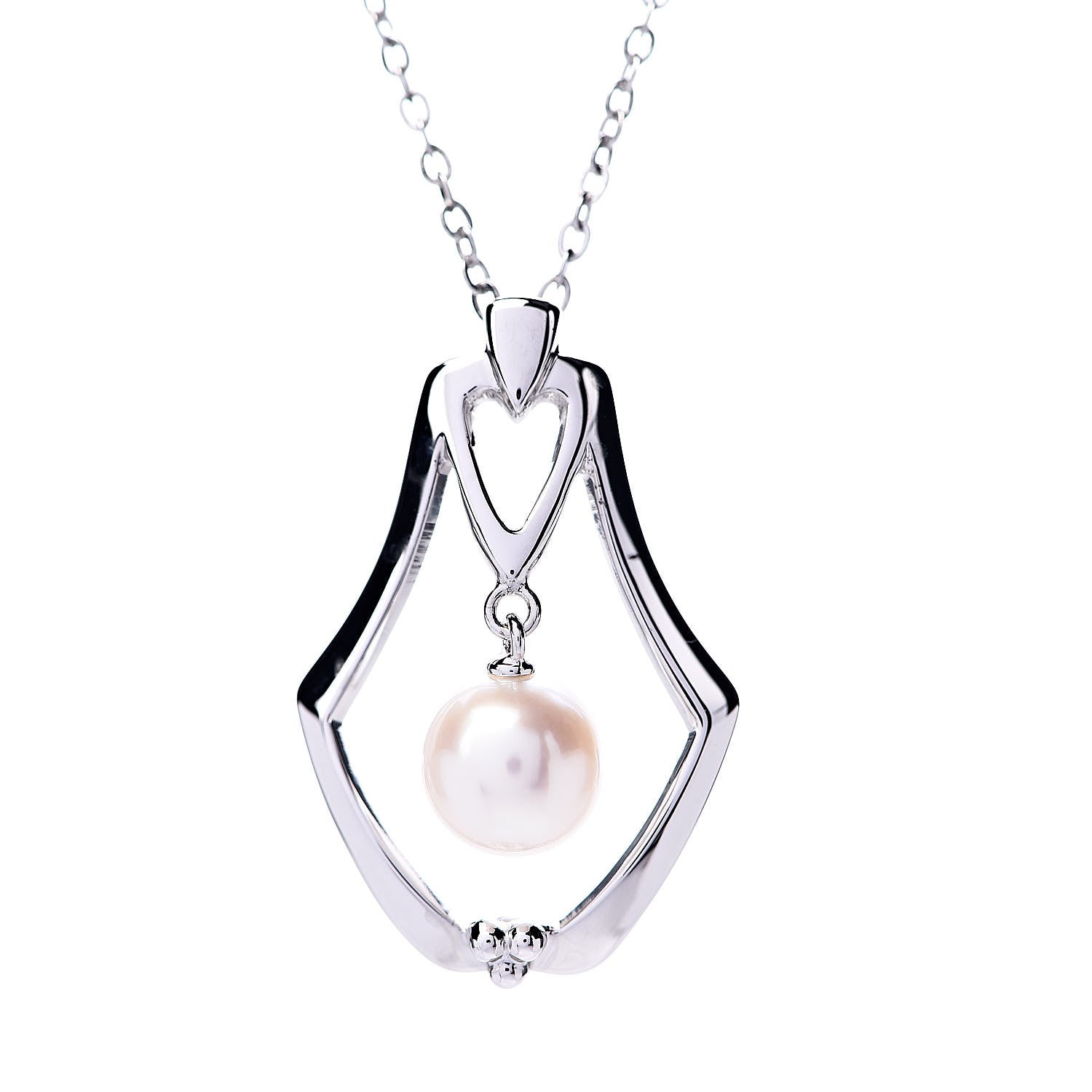 Mikimoto Sterling Silver Akoya Pearl 7mm Drop Pendant Necklace 4 of 7