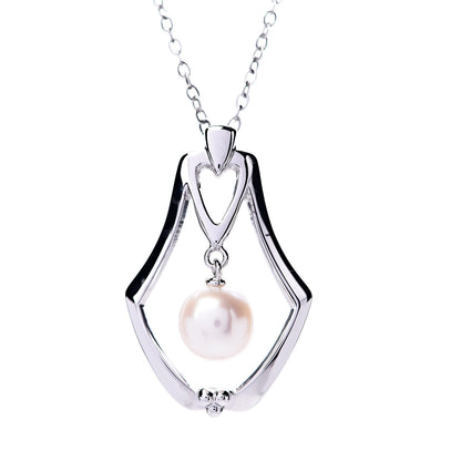 Mikimoto Sterling Silver Akoya Pearl 7mm Drop Pendant Necklace 4 of 7