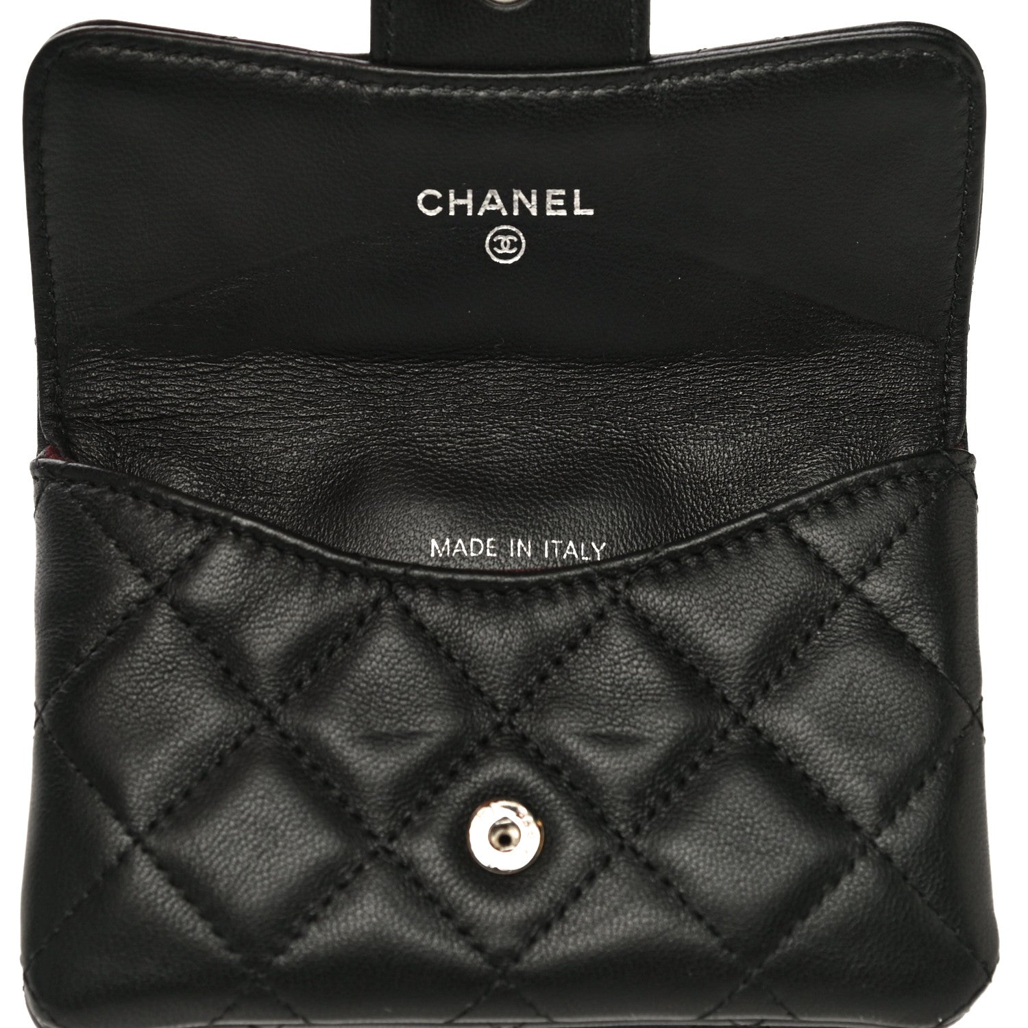 Chanel Lambskin Quilted Zip Card Holder Black 13 of 14