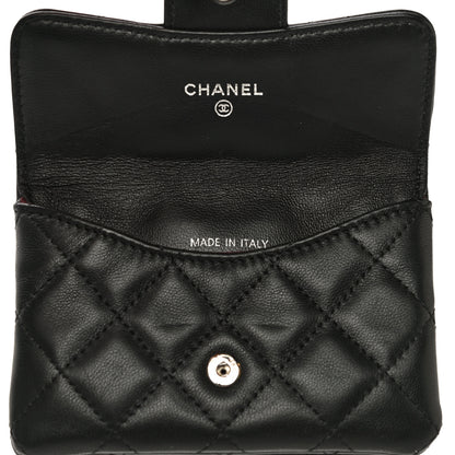 Chanel Lambskin Quilted Zip Card Holder Black 13 of 14