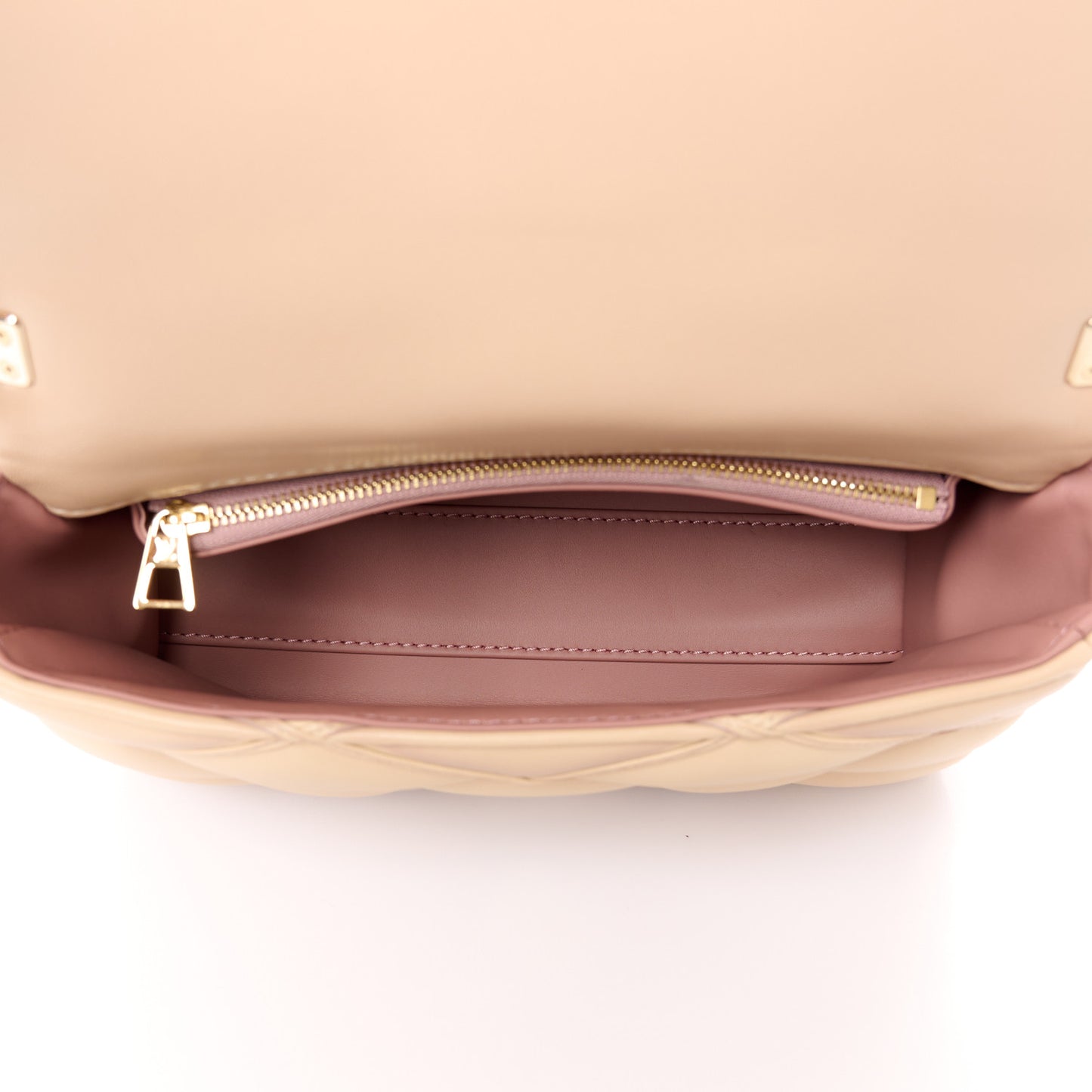 Lambskin Malletage Top Handle GO-14 MM Beige Rose