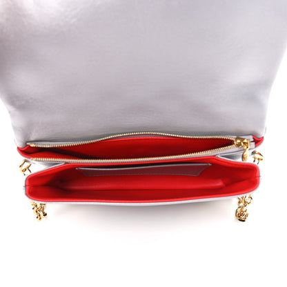 Louis Vuitton Metallic Lambskin Embossed Monogram Pochette Coussin Silver 5 of 10