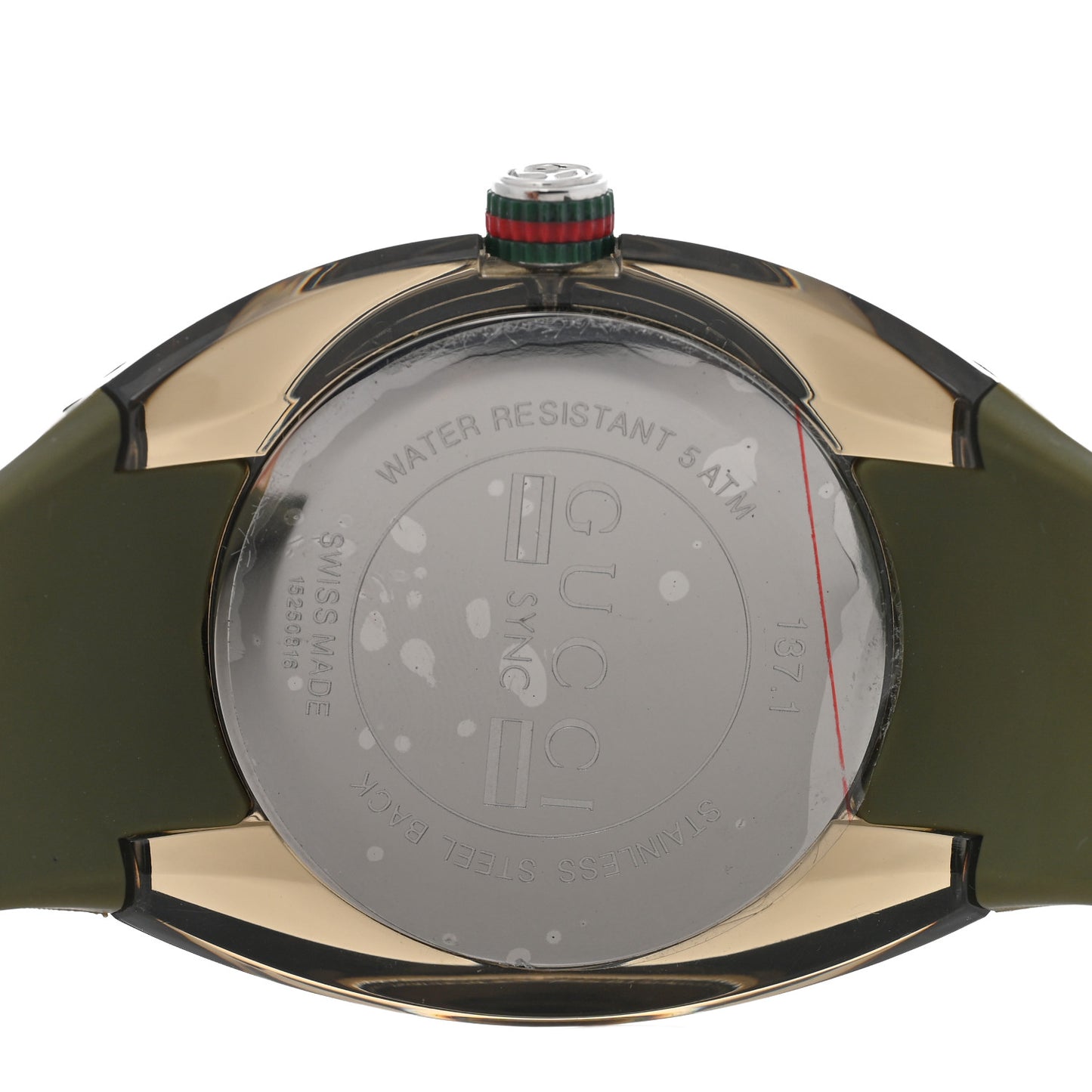 Stainless Steel Rubber 46mm Sync Web Quartz Watch Hunter Green