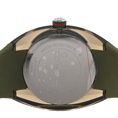 Gucci Stainless Steel Rubber 46mm Sync Web Quartz Watch Hunter Green 4 of 5