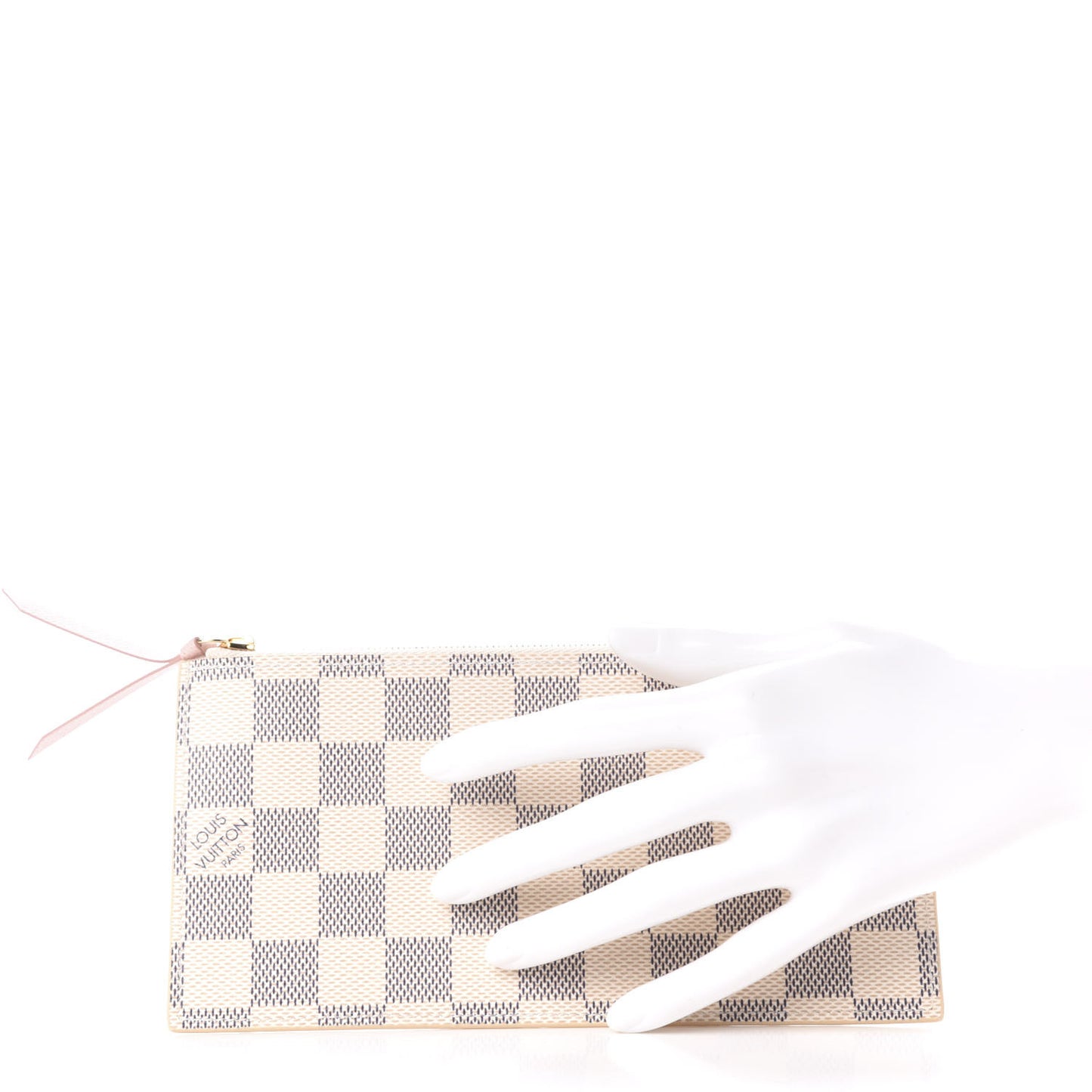 Damier Azur Felicie Chain Wallet Zippered Insert Rose Ballerine