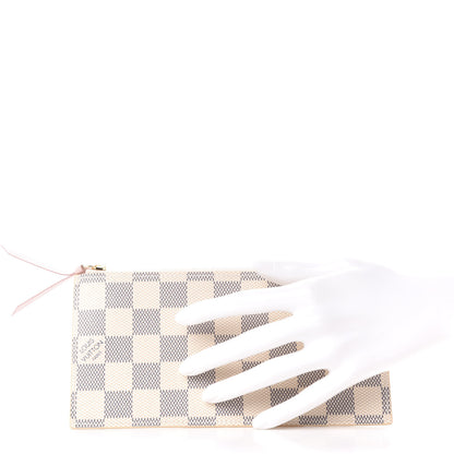 Louis Vuitton Damier Azur Felicie Chain Wallet Zippered Insert Rose Ballerine 2 of 6