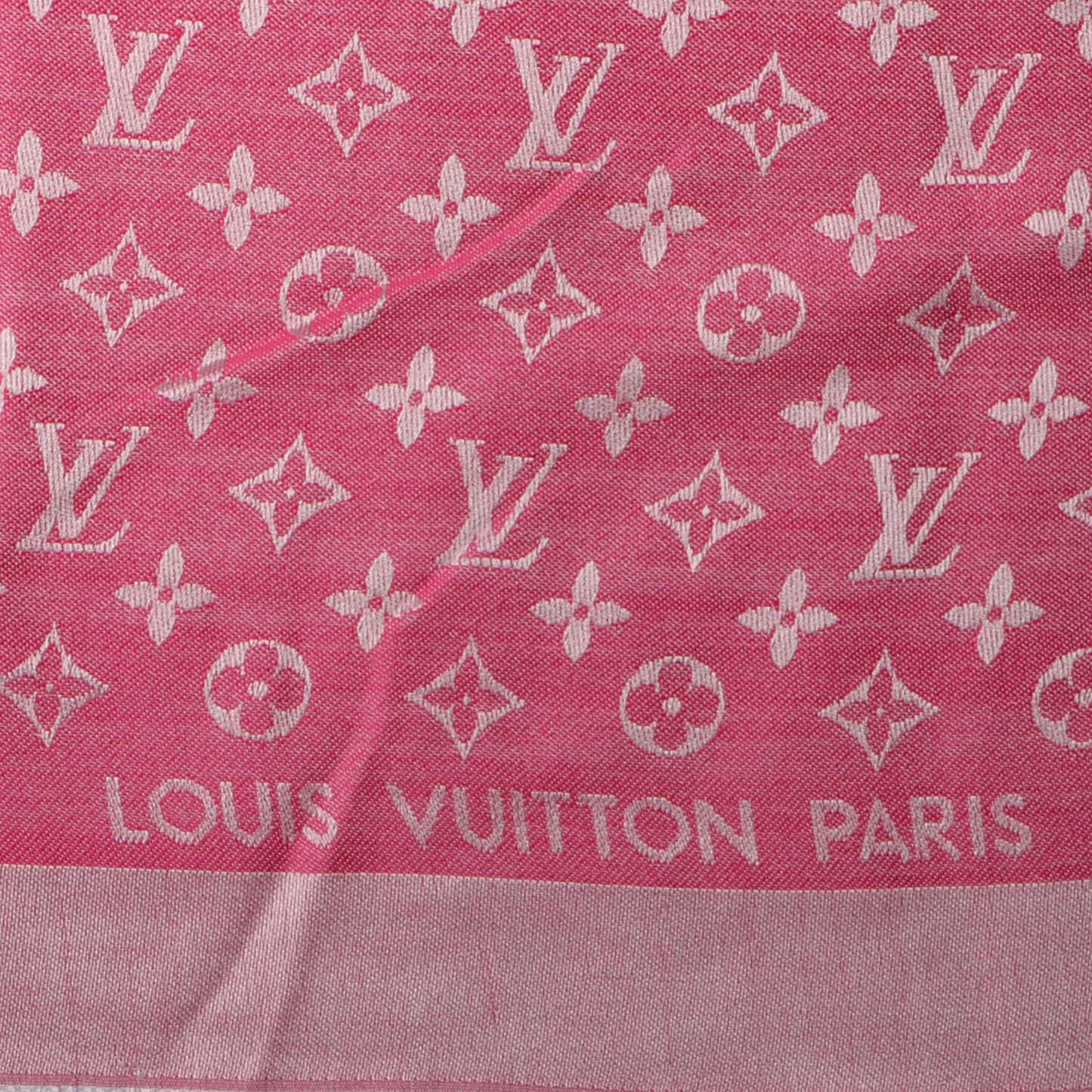 Silk Wool Monogram Denim Shawl Pivoine