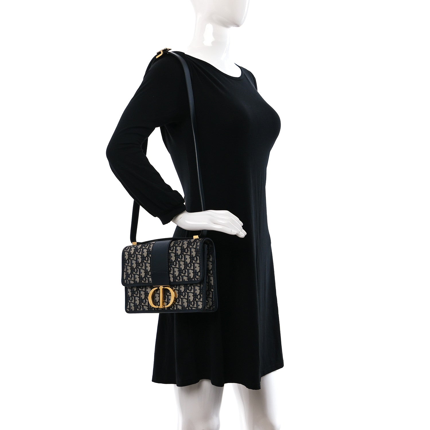 Christian Dior Oblique 30 Montaigne Flap Bag Blue 2 of 12
