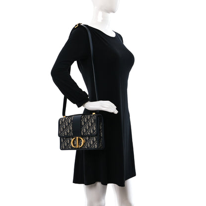 Christian Dior Oblique 30 Montaigne Flap Bag Blue 2 of 12