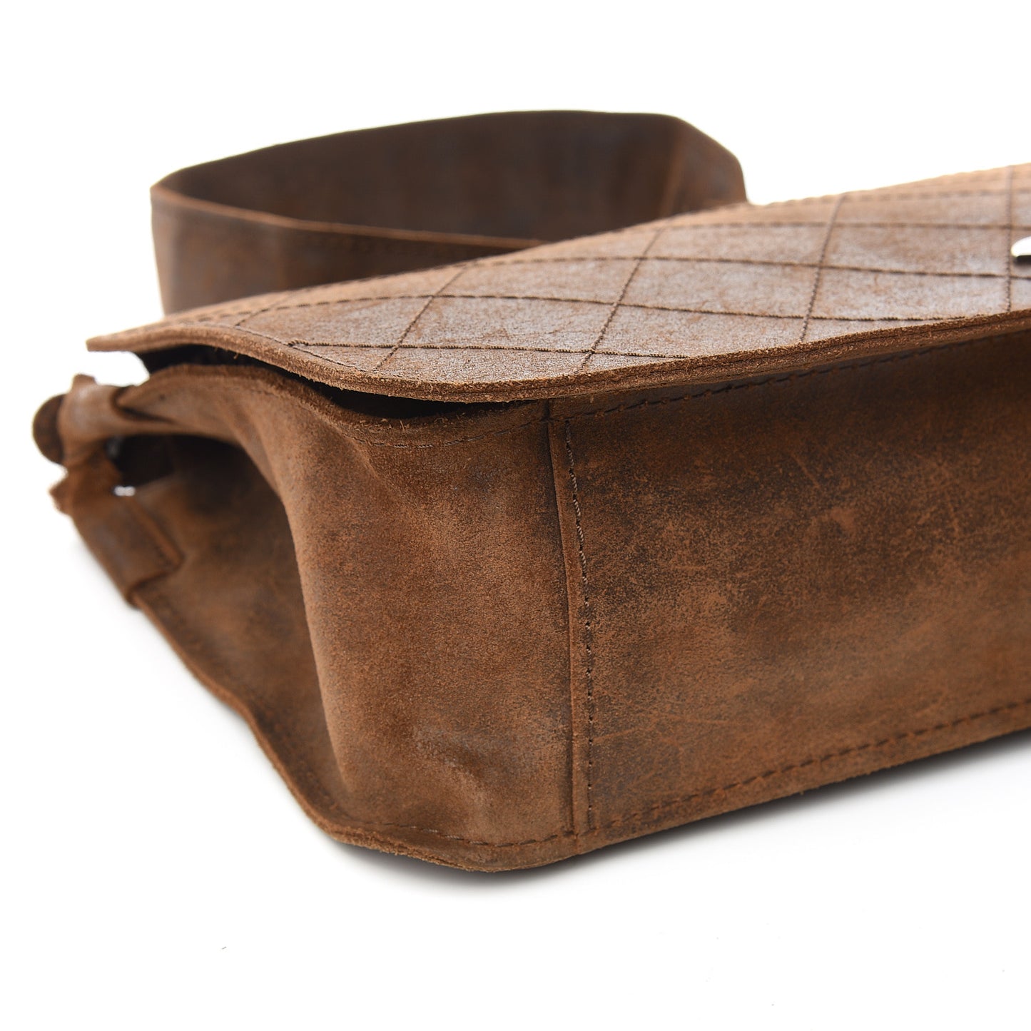 Nubuck Stitched Highlander Messenger Brown