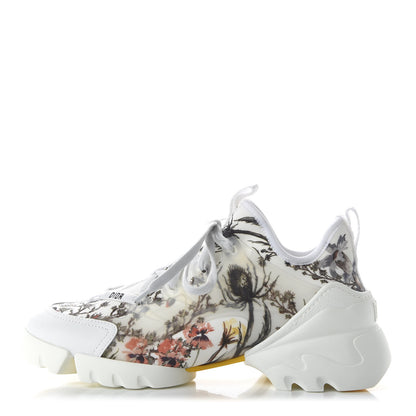 Christian Dior Neoprene Rubber Champetre Print Womens D-Connect Sneakers 37 White Multicolor 1 of 9