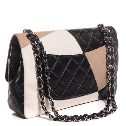 Chanel Lambskin Quilted Colorblock Jumbo Double Flap 3 of 8