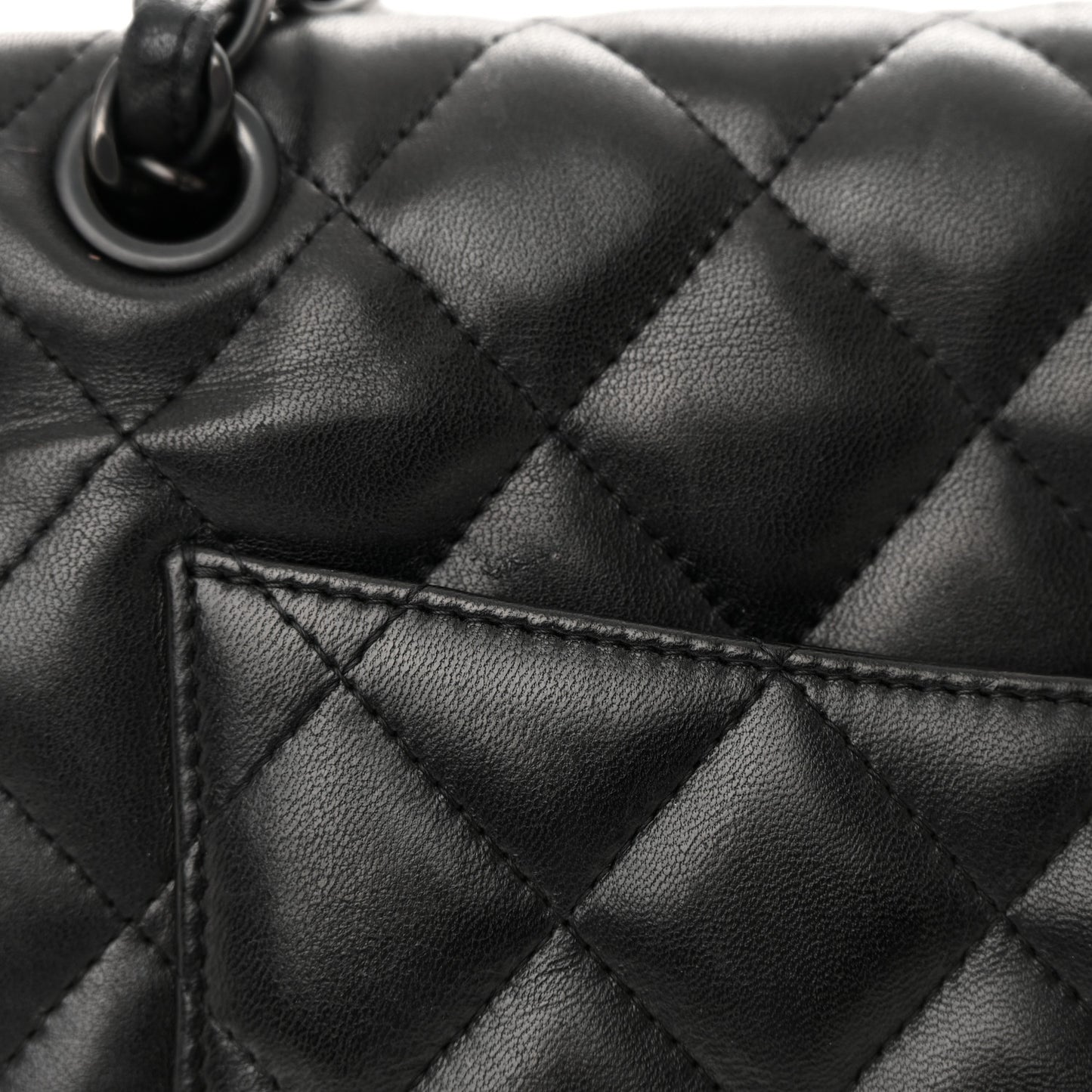 Lambskin Quilted Jumbo Double Flap So Black