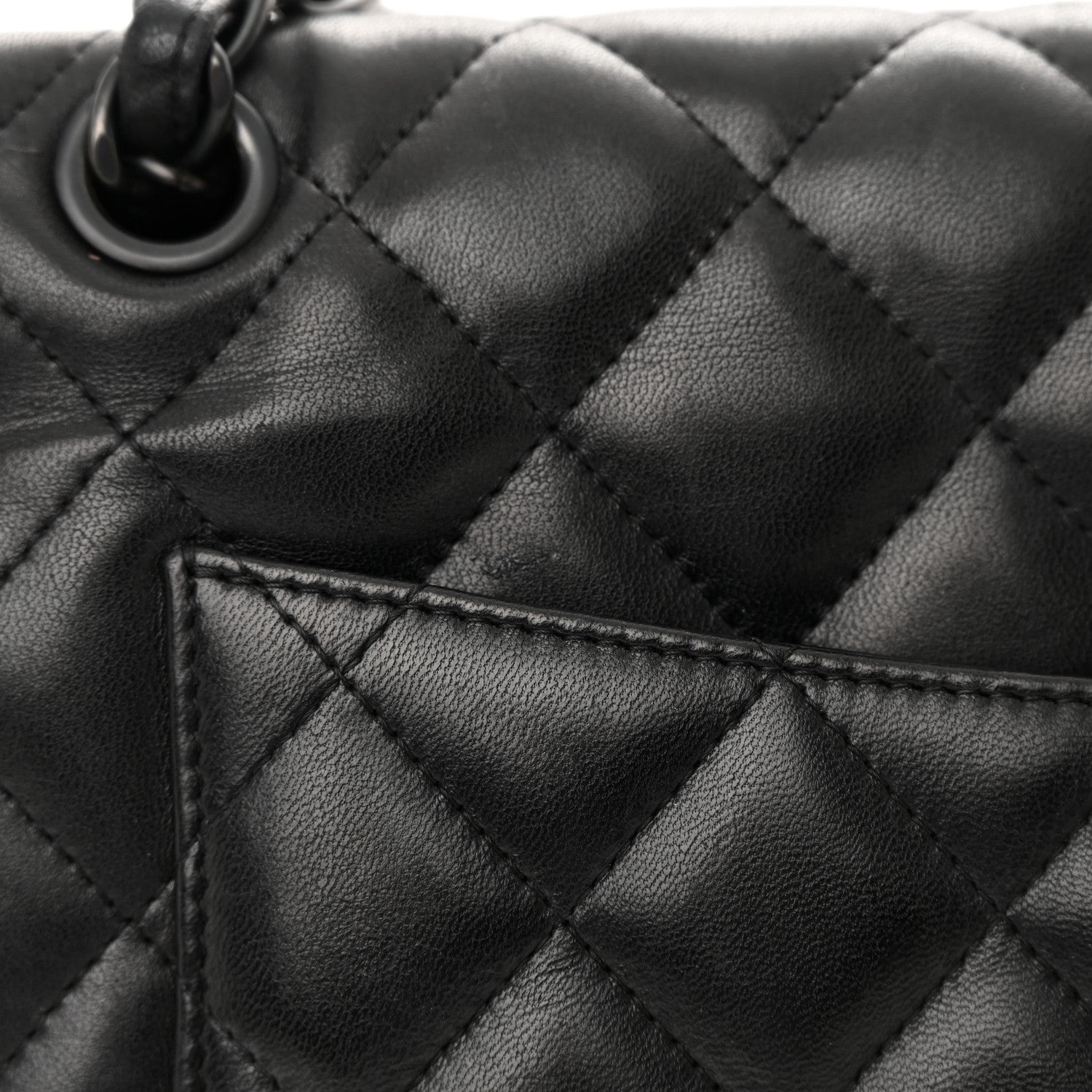 Chanel Lambskin Quilted Jumbo Double Flap So Black 13 of 14
