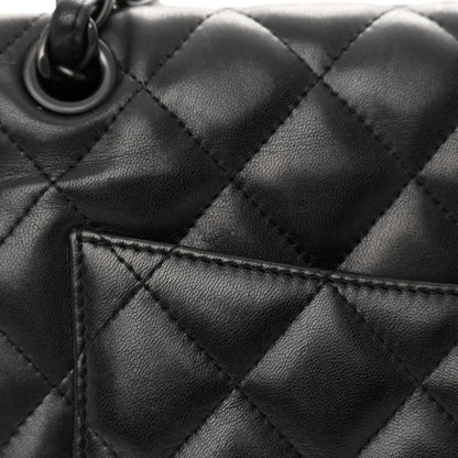 Chanel Lambskin Quilted Jumbo Double Flap So Black 13 of 14
