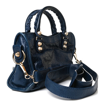 Balenciaga Agneau Giant 12 Gold Hardware Mini City Bleu Mineral 3 of 20