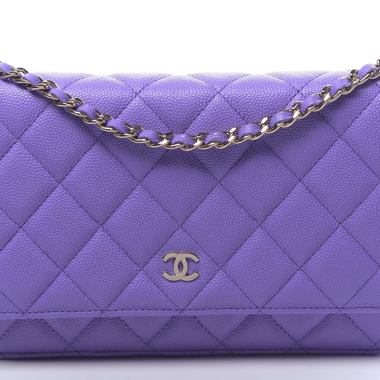 Chanel Caviar Quilted Wallet On Chain WOC Purple 11 of 12