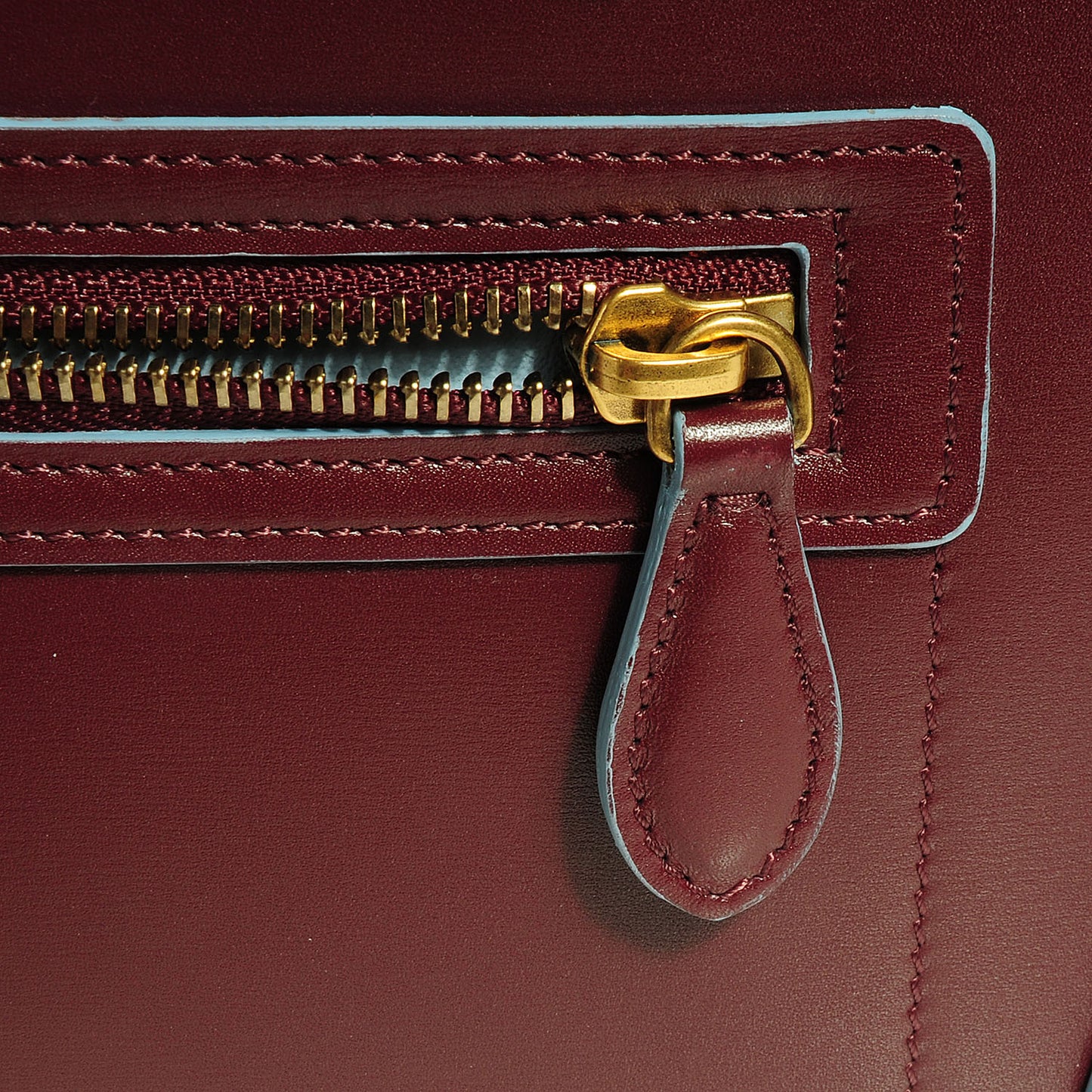 Palmelato Micro Luggage Burgundy Light Blue