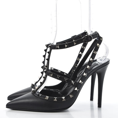Valentino Garavani Nappa Rockstud Ankle Strap Pumps 39 Black 2 of 9