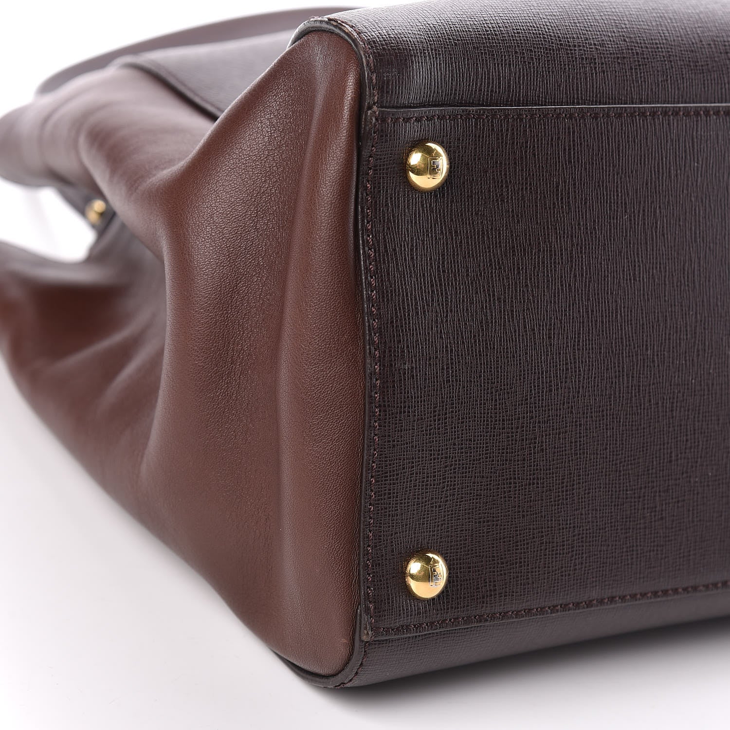 Fendi Vitello Elite Flamingo Regular 2Jours Tote Moro Marrone Nocciola 5 of 13