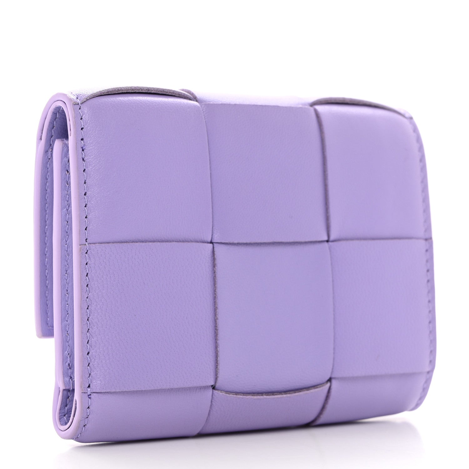 Bottega Veneta Nappa Calfskin Maxi Intrecciato Cassette Tri-Fold Wallet Wisteria 3 of 7