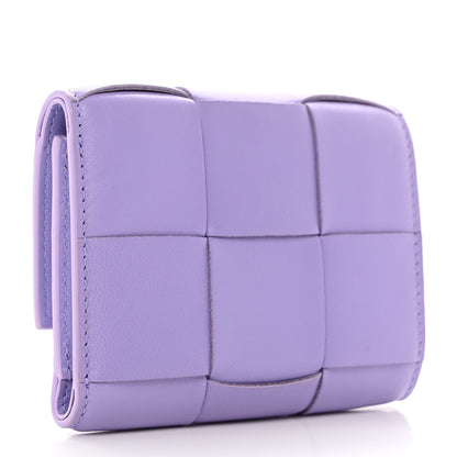 Bottega Veneta Nappa Calfskin Maxi Intrecciato Cassette Tri-Fold Wallet Wisteria 3 of 7