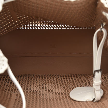 Alaia Calfskin Laser Cut Mina Vienne Tote White 5 of 12