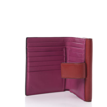 Gucci GG Supreme Monogram Calfskin French Flap Wallet Beige Ebony Hibiscus Red New Rosette 6 of 9