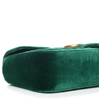 Gucci Velvet Matelasse Small GG Marmont Shoulder Bag Emerald 5 of 8