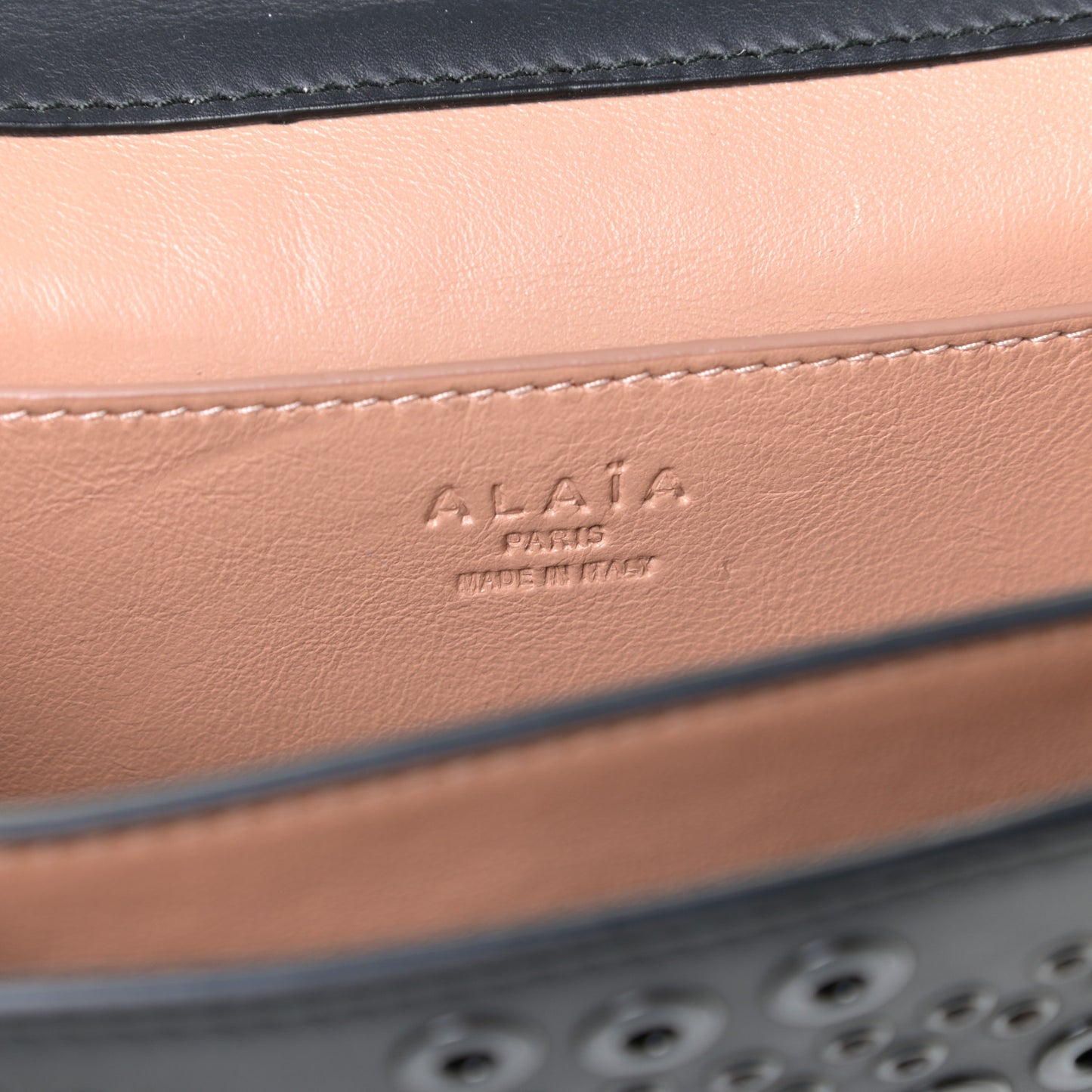 Calfskin Grommet Studded Azzedine Messenger Flap Black