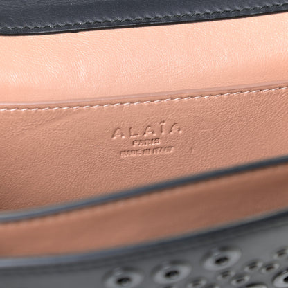 Alaia Calfskin Grommet Studded Azzedine Messenger Flap Black 7 of 10