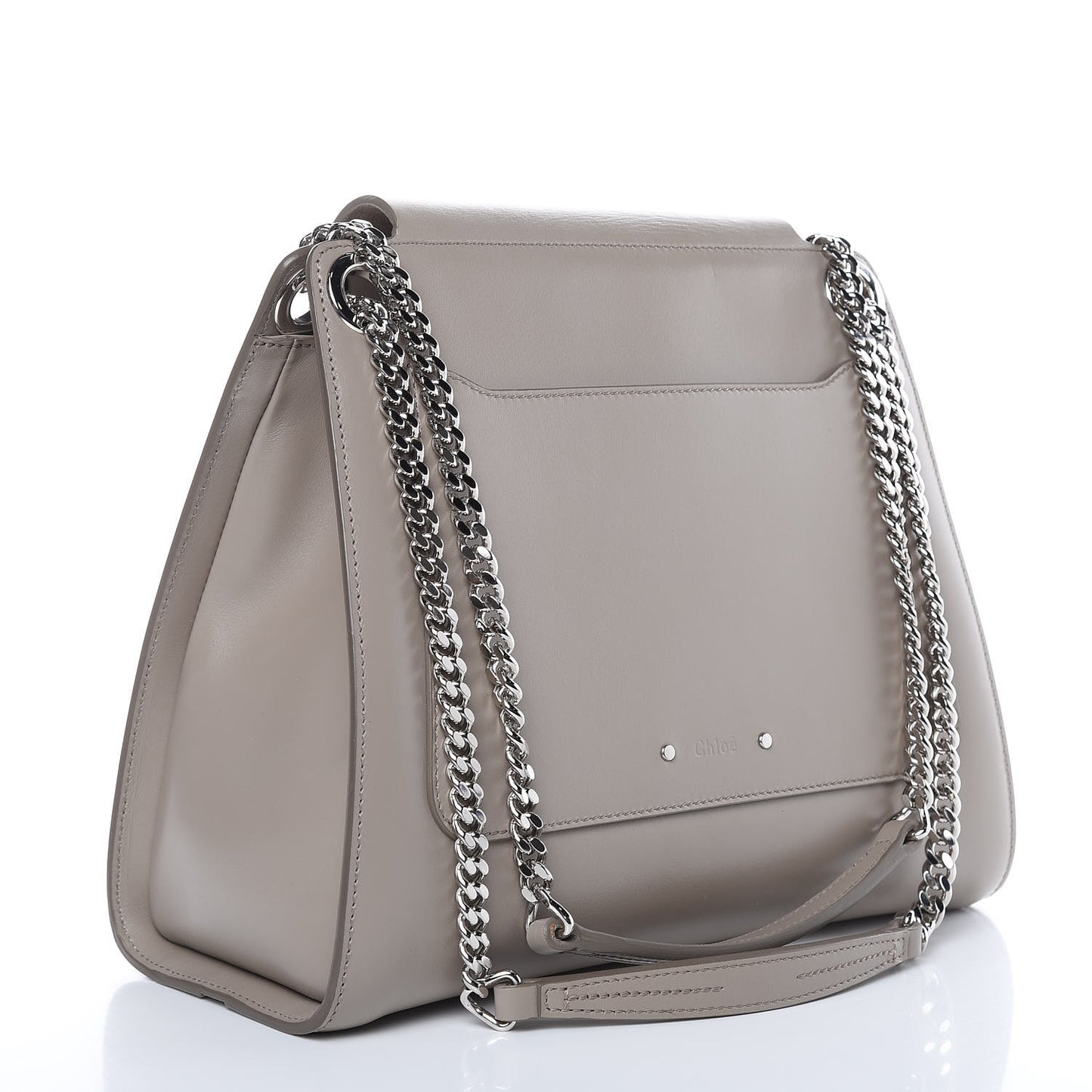 Shiny Calfskin Medium Annie Shoulder Bag Motty Grey