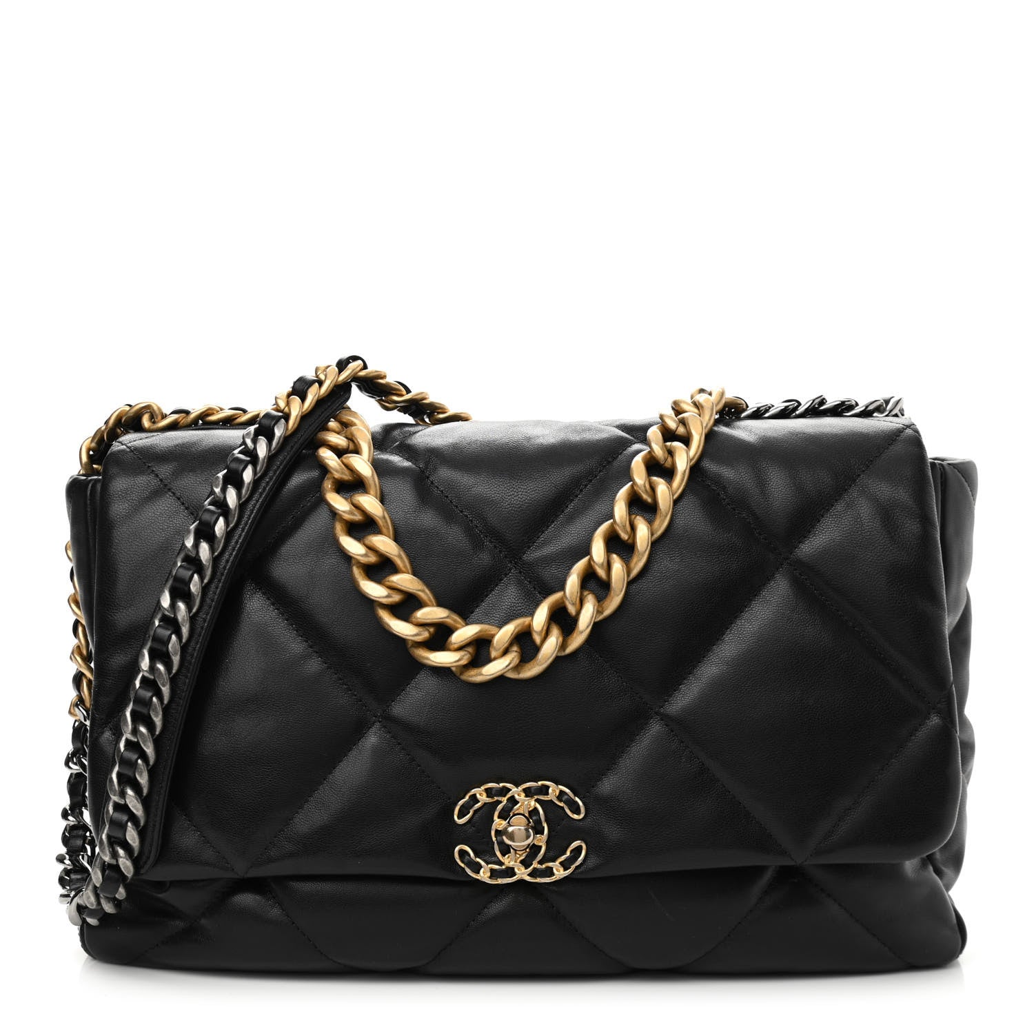 Chanel Lambskin Quilted Maxi Chanel 19 Flap Black 1 of 11