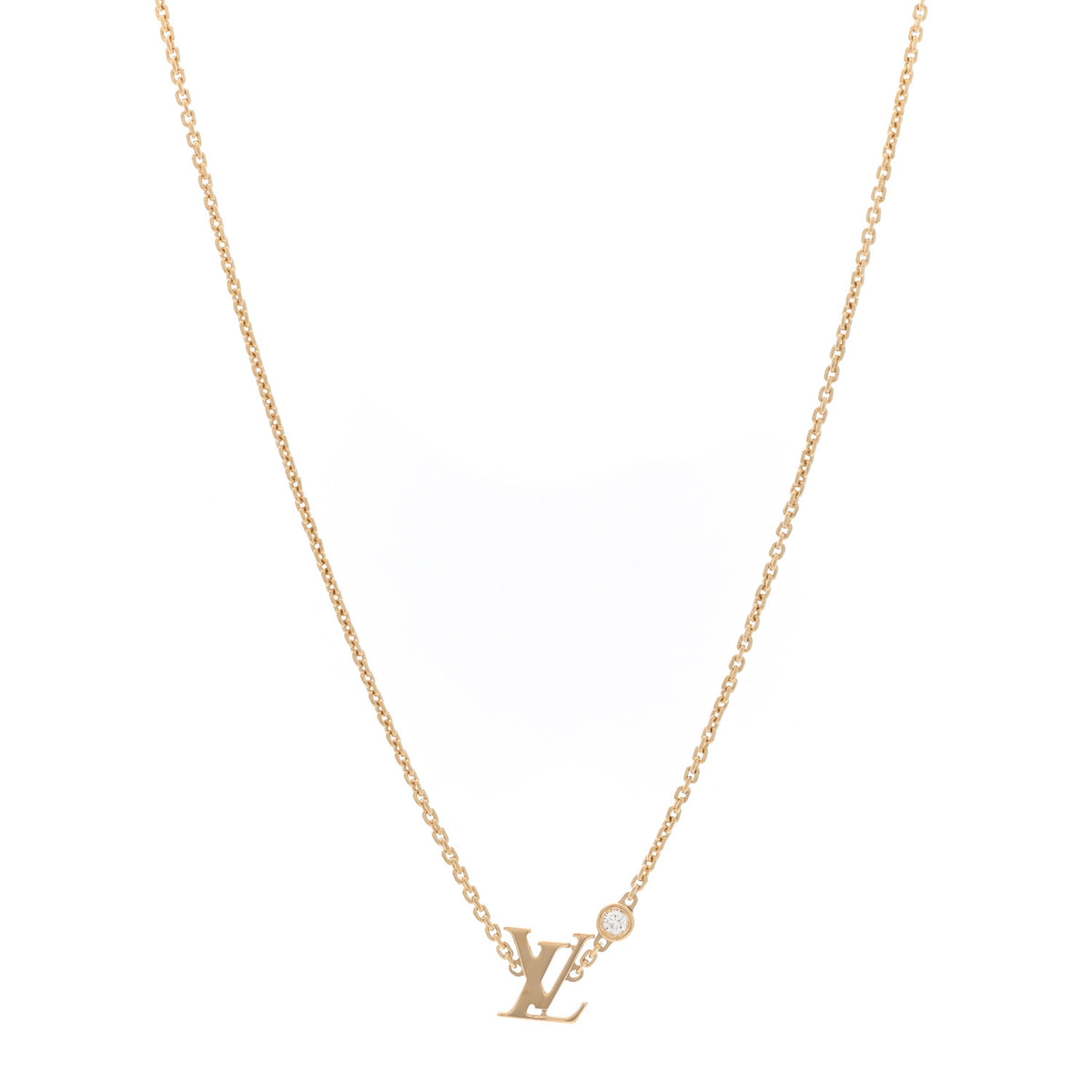 18K Yellow Gold Diamond Idylle Blossom LV Pendant Necklace