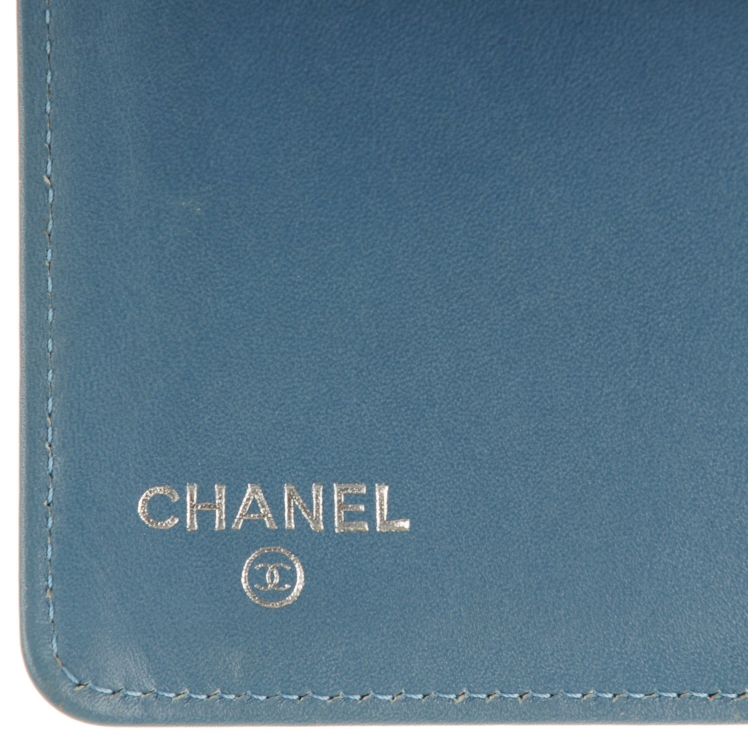 Chanel Caviar Timeless CC Yen Wallet Light Blue 6 of 8