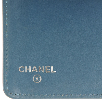 Chanel Caviar Timeless CC Yen Wallet Light Blue 6 of 8
